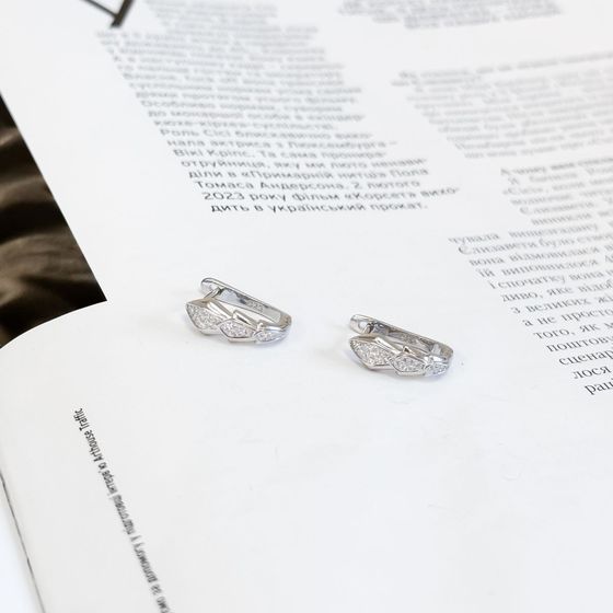 Срібні сережки з фіанітами