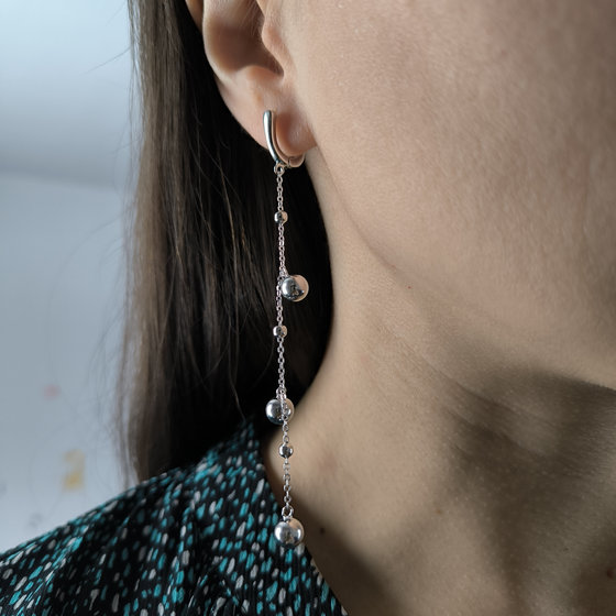 Срібло сережки без каменів