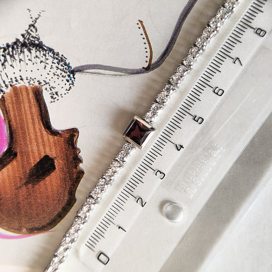 Срібний браслет з гранатом 10.017ct