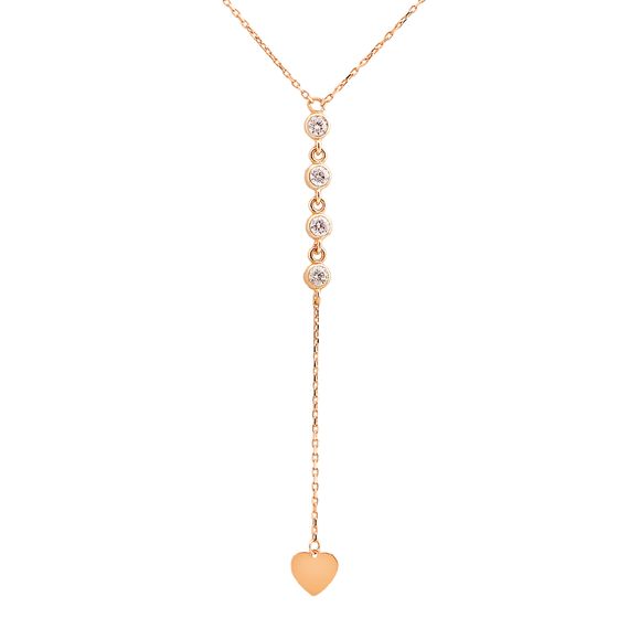 Gold necklace with 0.16ct fianites