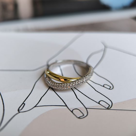 Silver Ring with Fianites