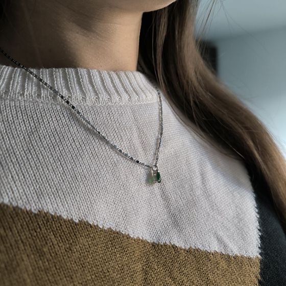 Серебряная подвеска с изумрудом nano 0.605ct