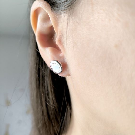 Серебряные серьги с перламутром