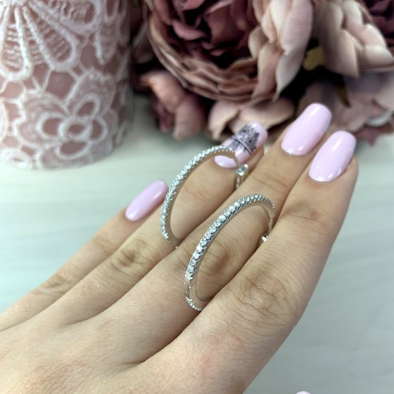 Срібні сережки з фіанітами