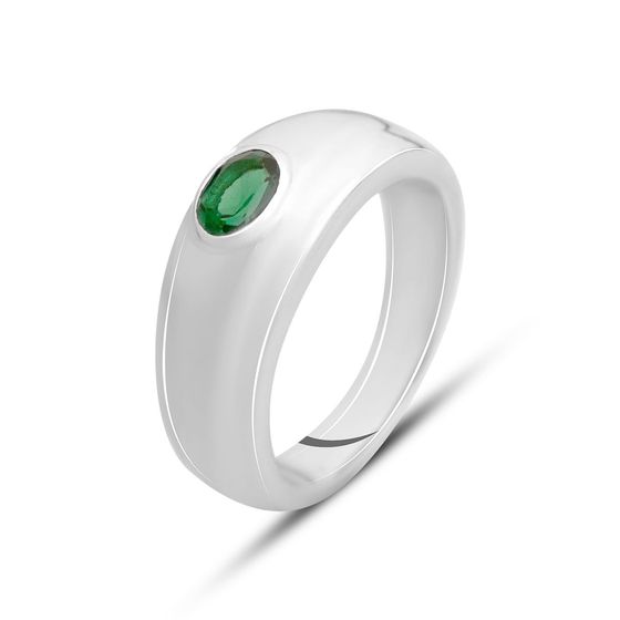 Срібна каблучка зі смарагдом nano 0.342ct