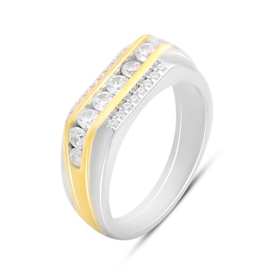 Silver ring with cubic zirconia