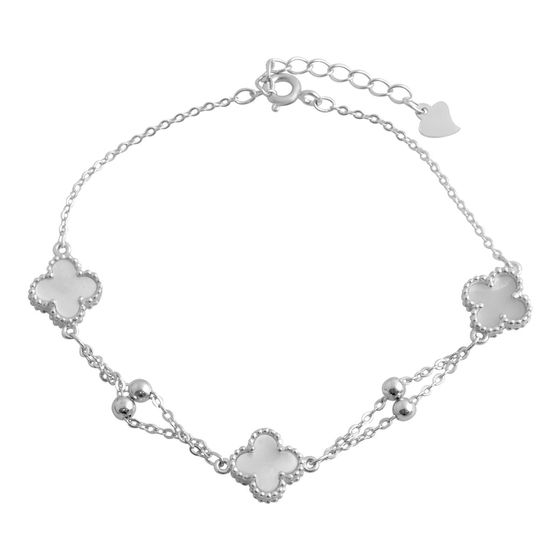 Silver bracelet with mother-of-pearl