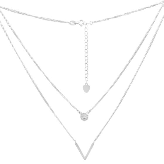 Silver necklace with phianites