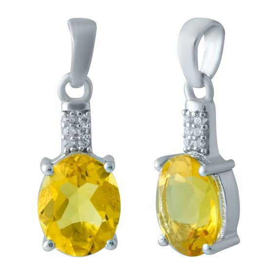 Silver pendant with citrine nano