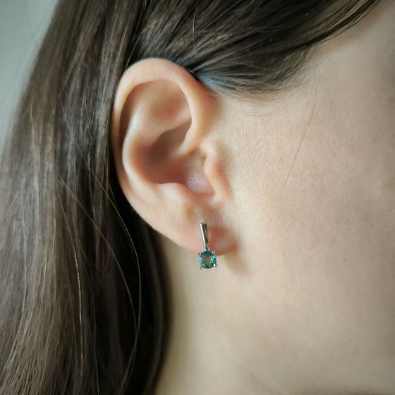 Срібні сережки з містик-топазом 0,783 карата