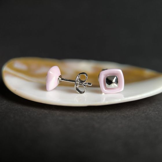 Срібні сережки з керамікою