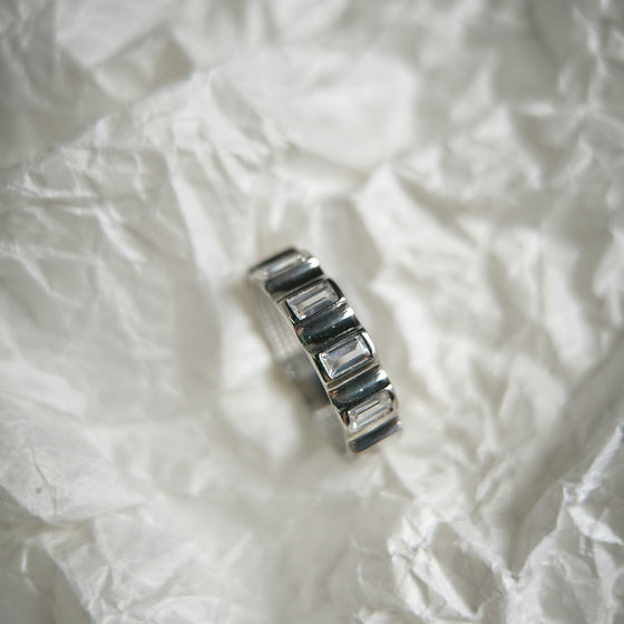 Silver ring with cubic zirconia