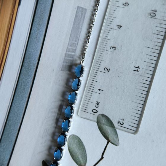 Silver bracelet with sapphire nano 4.788ct