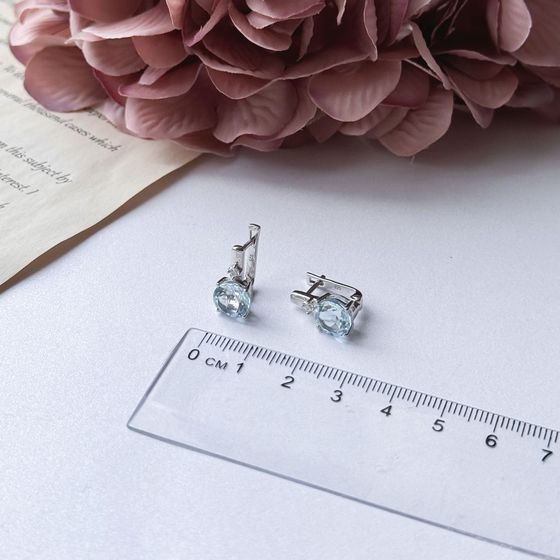 Серебряные серьги с топазом 4.924ct