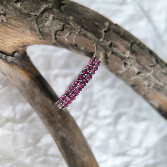 Silver ring with ruby