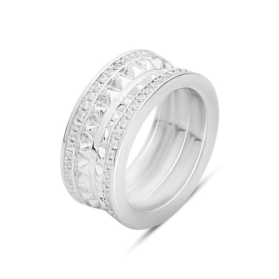 Срібна каблучка з фіанітами