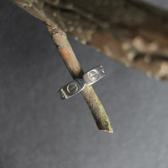 Silver ring with cubic zirconia