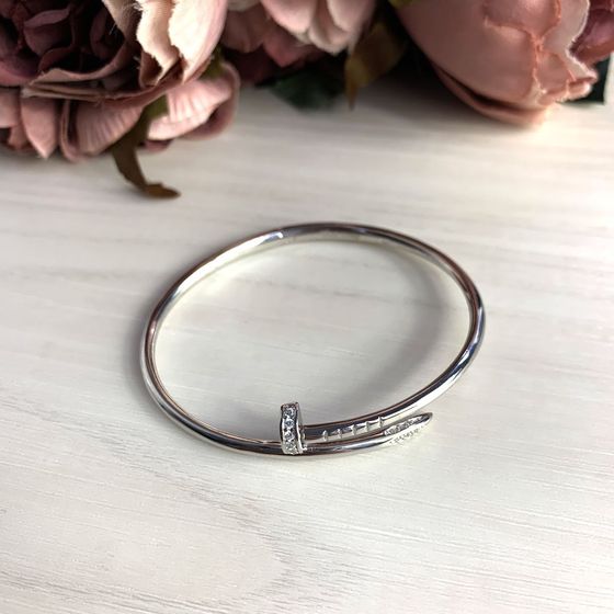 Silver bracelet with phianites