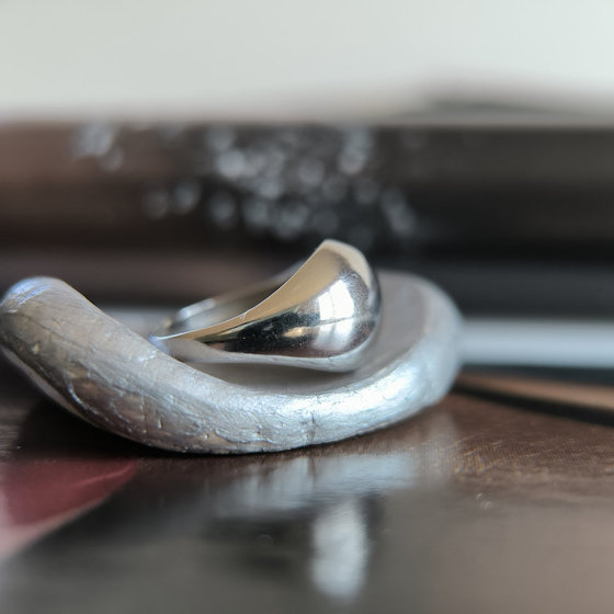 Silver ring without stones