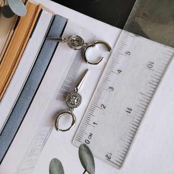 Срібні сережки з фіанітами