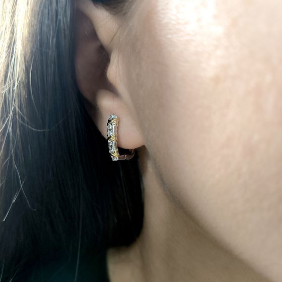 Срібні сережки з фіанітами