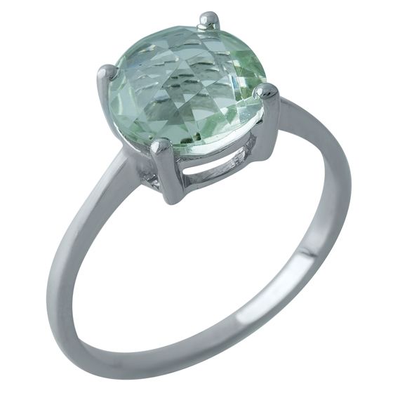 Серебряное кольцо с зеленим аметистом 2.62ct