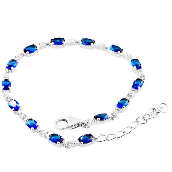 Silver bracelet with a sapphire (nano)