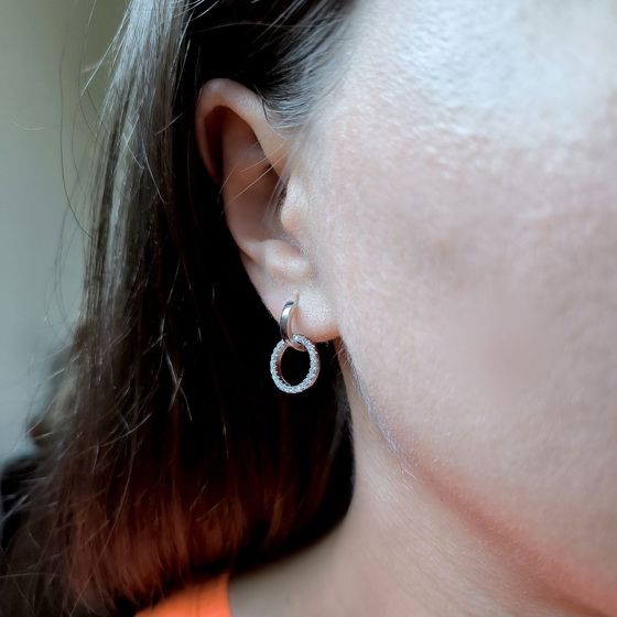 Silver Earrings with Fianites