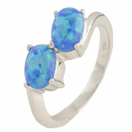 Silver ring with opal