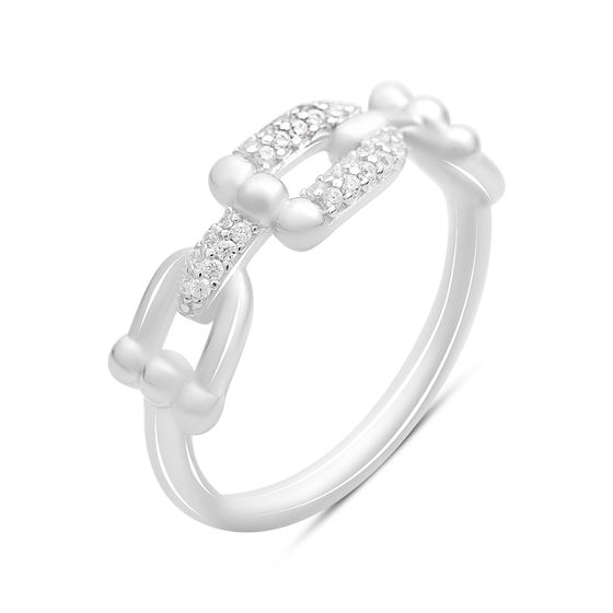 Silver ring with cubic zirconia