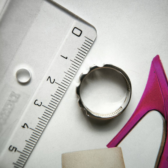 Silver ring with cubic zirconia