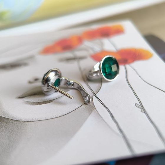 Срібні сережки з фіанітами