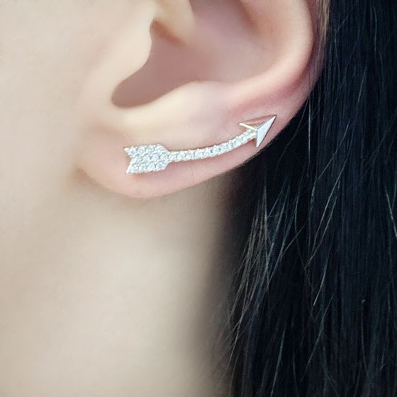 Срібні сережки з фіанітами