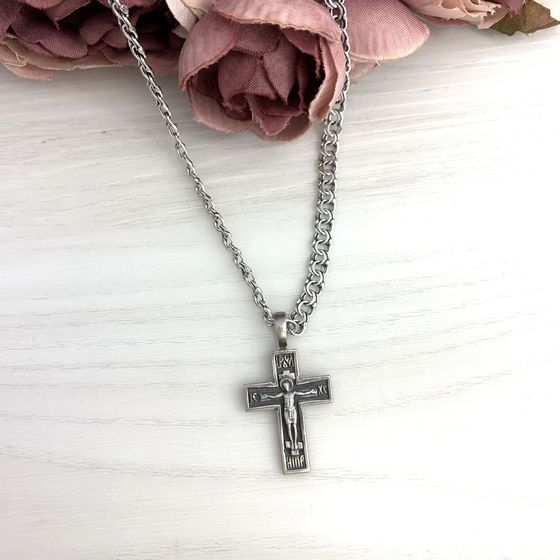 Silver cross without stones