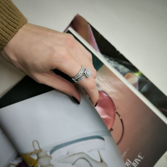 Silver Ring with Fianites