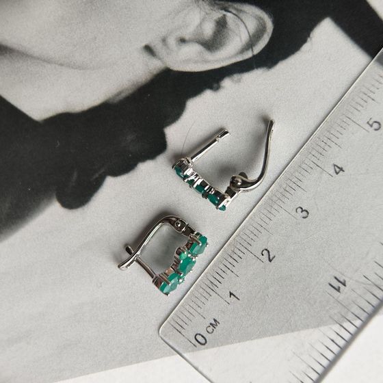 Срібні сережки з агатом 1.295ct