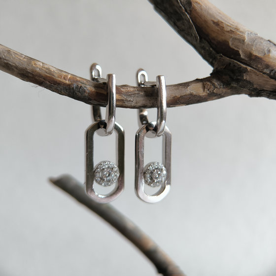 Silver earrings with Phianites