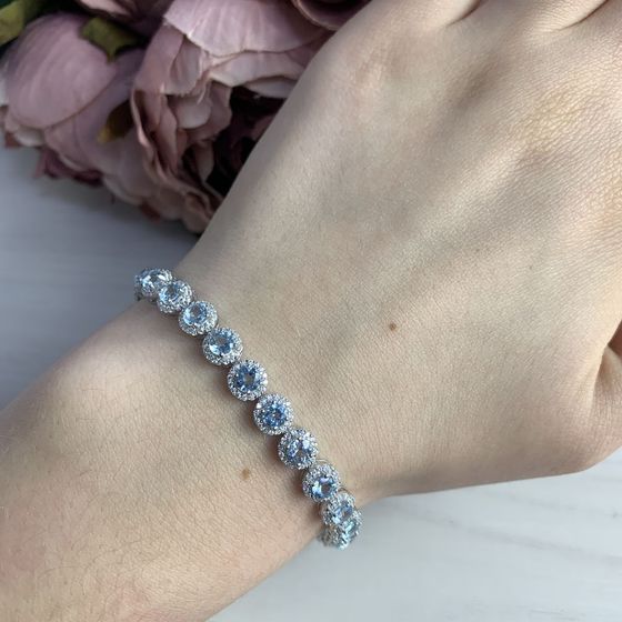 Серебряный браслет с топазом