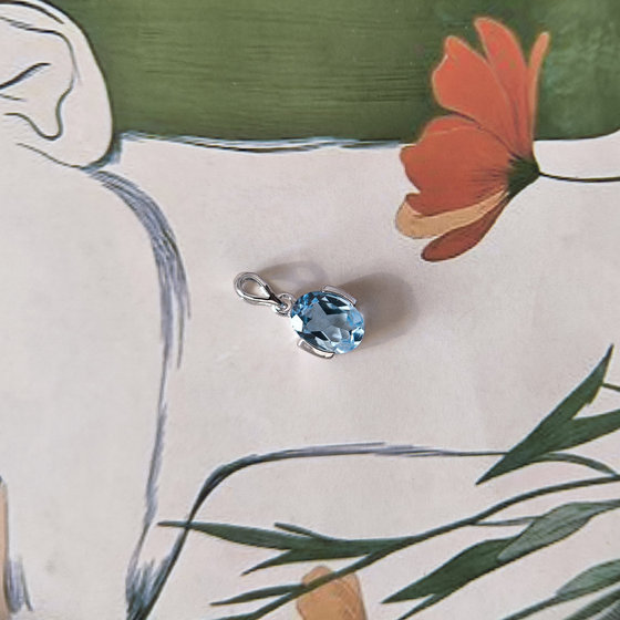 Срібна підвіска з топазом 1,442 карата