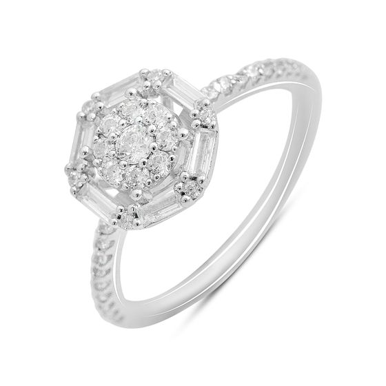 Silver ring with cubic zirconia