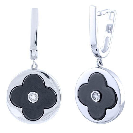 Silver earrings with ceramics