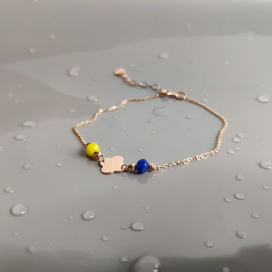 Золотой браслет с фианитами 0.8ct