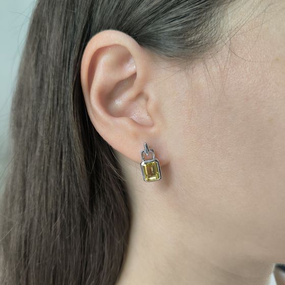 Срібні сережки з цитрином nano 2.333ct