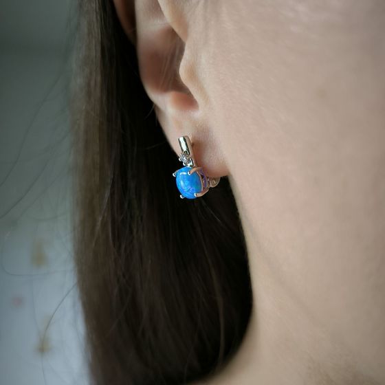 Серебряные серьги с опалом 1.698ct