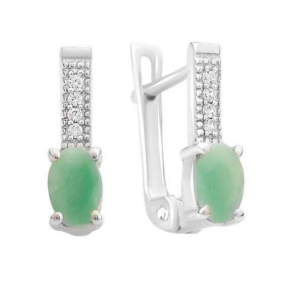 Срібні сережки зі смарагдом 0.538ct