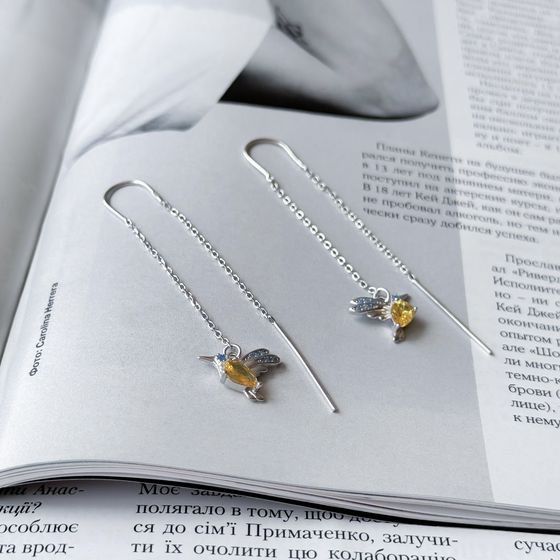 Срібні сережки з фіанітами