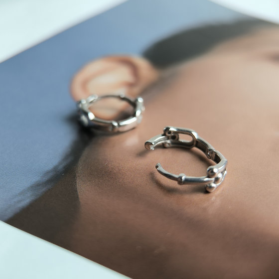 Silver earrings without stones