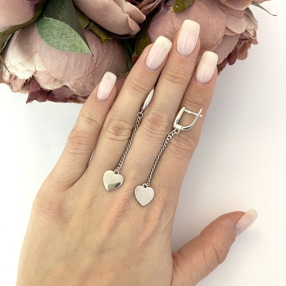 Silver earrings without stones
