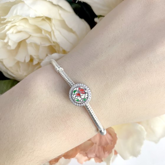 Серебряный шарм с емаллю