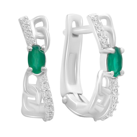 Срібні сережки з агатом 0.73ct